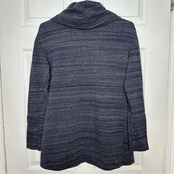 Merona Sweater Cowl Neck Blue & White Marled Size Medium - Picture 8 of 16
